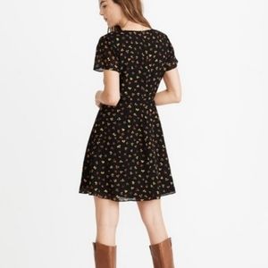 👠NWOT designer brand Madewell black floral women's sz 4 small Swing mini Dress